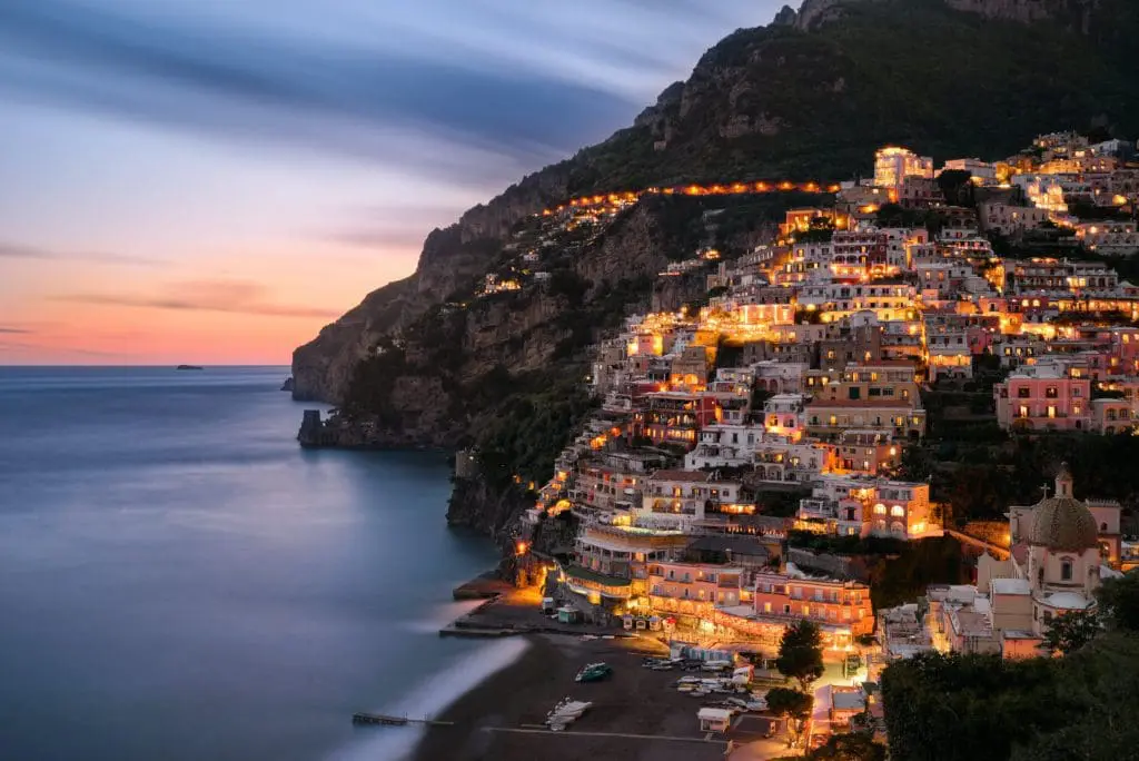 Positano at night