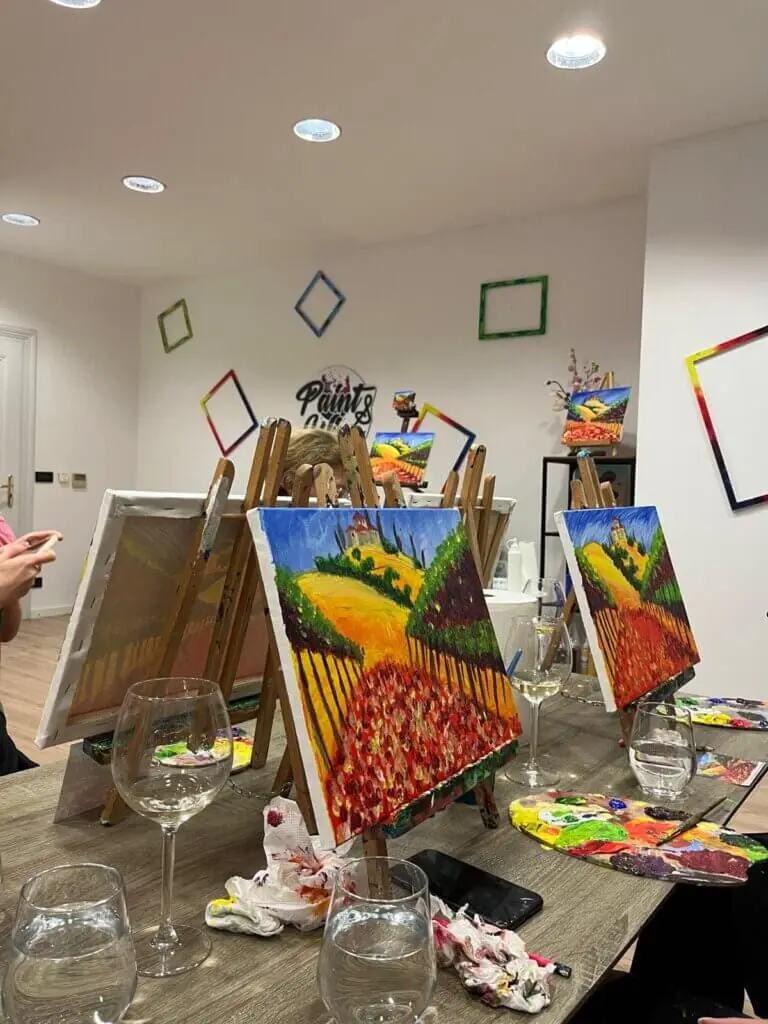 paint and wine