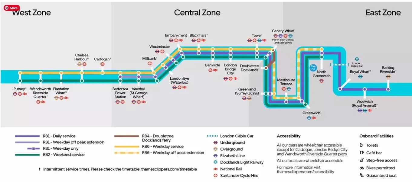 London Uber Boat Route Map