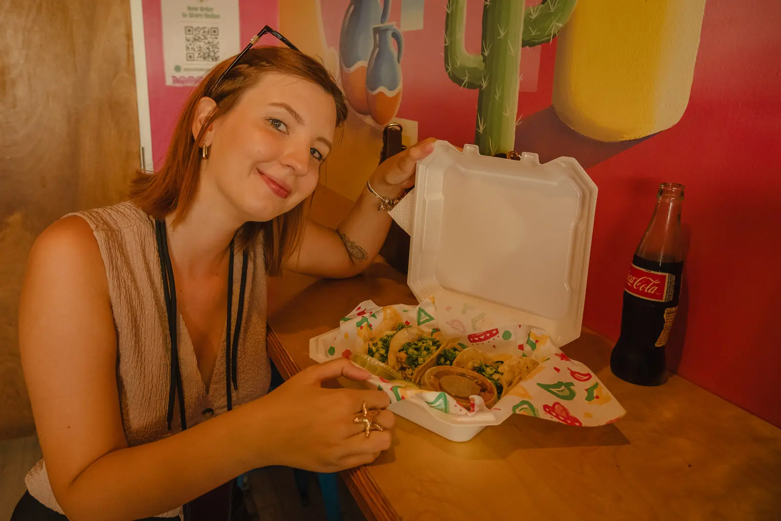 KARLA EATING TACOS ON MIAMI BEACH