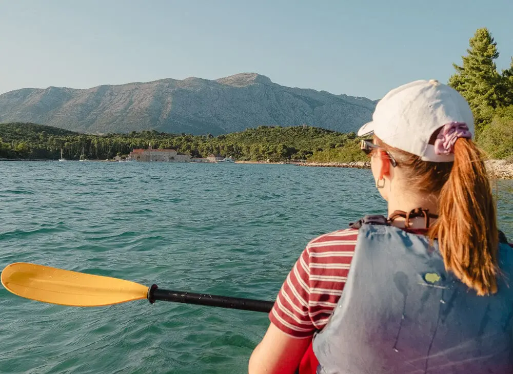 karla in a kayak in croatia