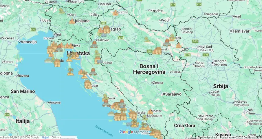 croatia travel map